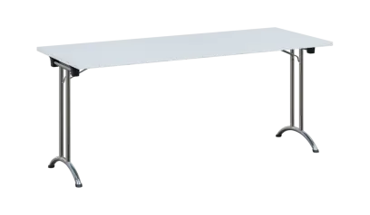 SLC 180 chrom skládací jednací stůl 1800x700, deska 25 mm, podnož chrom, deska bílá